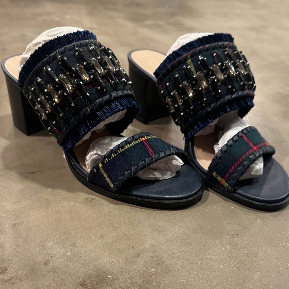 Jack Rogers Beatrix Bejeweled Block Heel Slides size 6